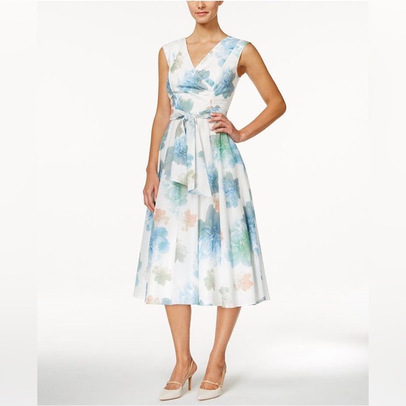 Calvin Klein Floral Midi Dress Size 8 - Picture 1 of 10